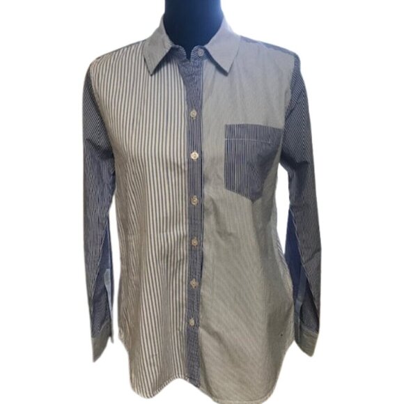 Vineyard Vines Tops - Vineyard Vines Women's Blue Stripe Mix Button Up Collar Shirt Size 6